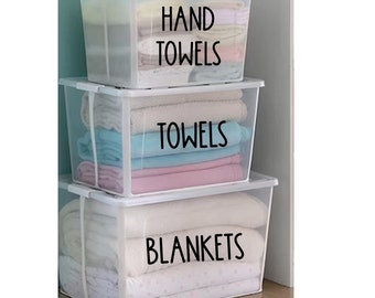 Set of 5 Labels Custom Vinyl Decal Bin Organizer Labels I Home | Office | Storage Bin I Garage | Toy Boxes | Fridge Labels | Pantry Labels