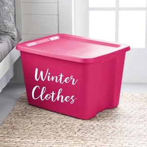 Set of 5 Labels Custom Vinyl Decal Bin Organizer Labels I Home | Office | Storage Bin I Garage | Toy Boxes | Fridge Labels | Pantry Labels