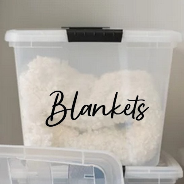 Set of 5 Labels Custom Vinyl Decal Bin Organizer Labels I Home | Office | Storage Bin I Garage | Toy Boxes | Fridge Labels | Pantry Labels