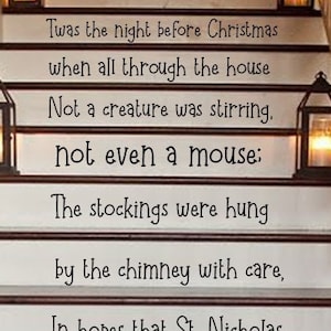 Twas the Night Before Christmas Stairs Vinyl Decals - Staircase Vinyl Decor - Christmas Decor-Christmas Decorations - Holiday Decor