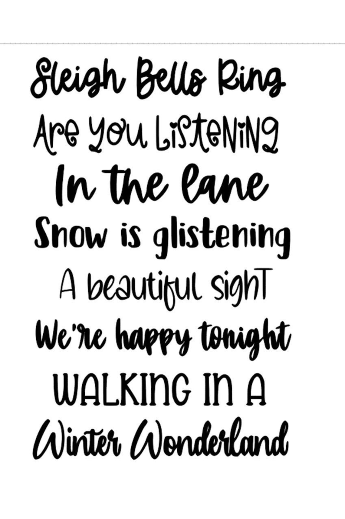 Sleigh Bells Ring Winter Wonderland Christmas Stairs Vinyl Etsy