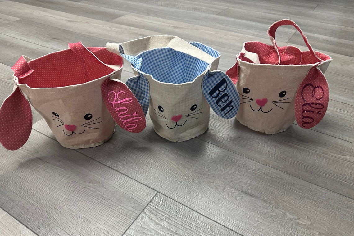 Personalized Canvas Easter Baskets Buy More Save More Etsy
