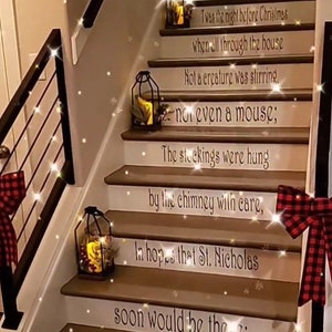 Twas the Night Before Christmas Stairs Vinyl Decals - Staircase Vinyl Decor - Christmas Decor-Christmas Decorations - Holiday Decor