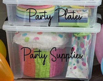 Set of 5 Labels Custom Vinyl Decal Bin Organizer Labels I Home | Office | Storage Bin I Garage | Toy Boxes | Fridge Labels | Pantry Labels