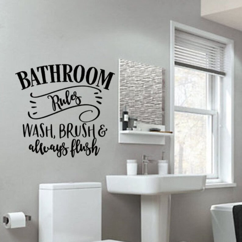 Bathroom Rules Vinyl Wall Decal Bathroom Decor Bathroom Etsy