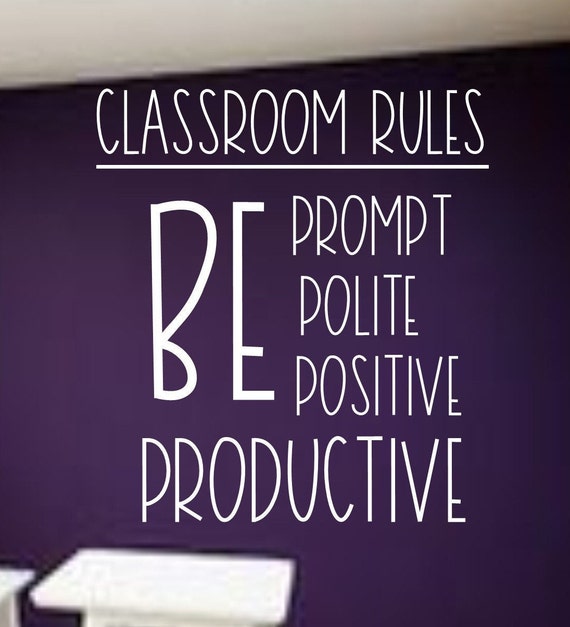 Classroom Rules - Classroom Ideas -  Vinyl Wall Decal - Classroom Decor - Classroom Decorations - Classroom Rules
