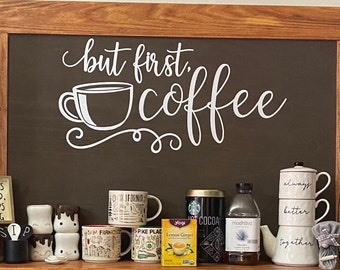 But First Coffee  Wall Vinyl Decal - Living Room Vinyl Wall Decal - Home Decor