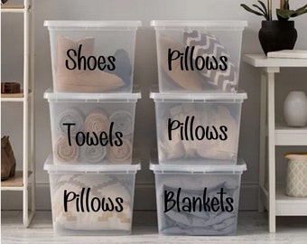 Set of 5 Labels Custom Vinyl Decal Bin Organizer Labels I Home | Office | Storage Bin I Garage | Toy Boxes | Fridge Labels | Pantry Labels