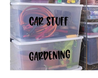 Set of 5 Labels Custom Vinyl Decal Bin Organizer Labels I Home | Office | Storage Bin I Garage | Toy Boxes | Fridge Labels | Pantry Labels