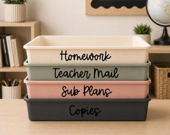 Set of Five (5) Teacher Classroom Organization Bin Labels I Turn in Tray Labels I Classroom Bin Labels I Classroom Mail Tray Labels