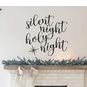 Silent Night Holy Night Christmas Vinyl Decal - Christmas Decor - Christmas Decal - Christmas Decorations