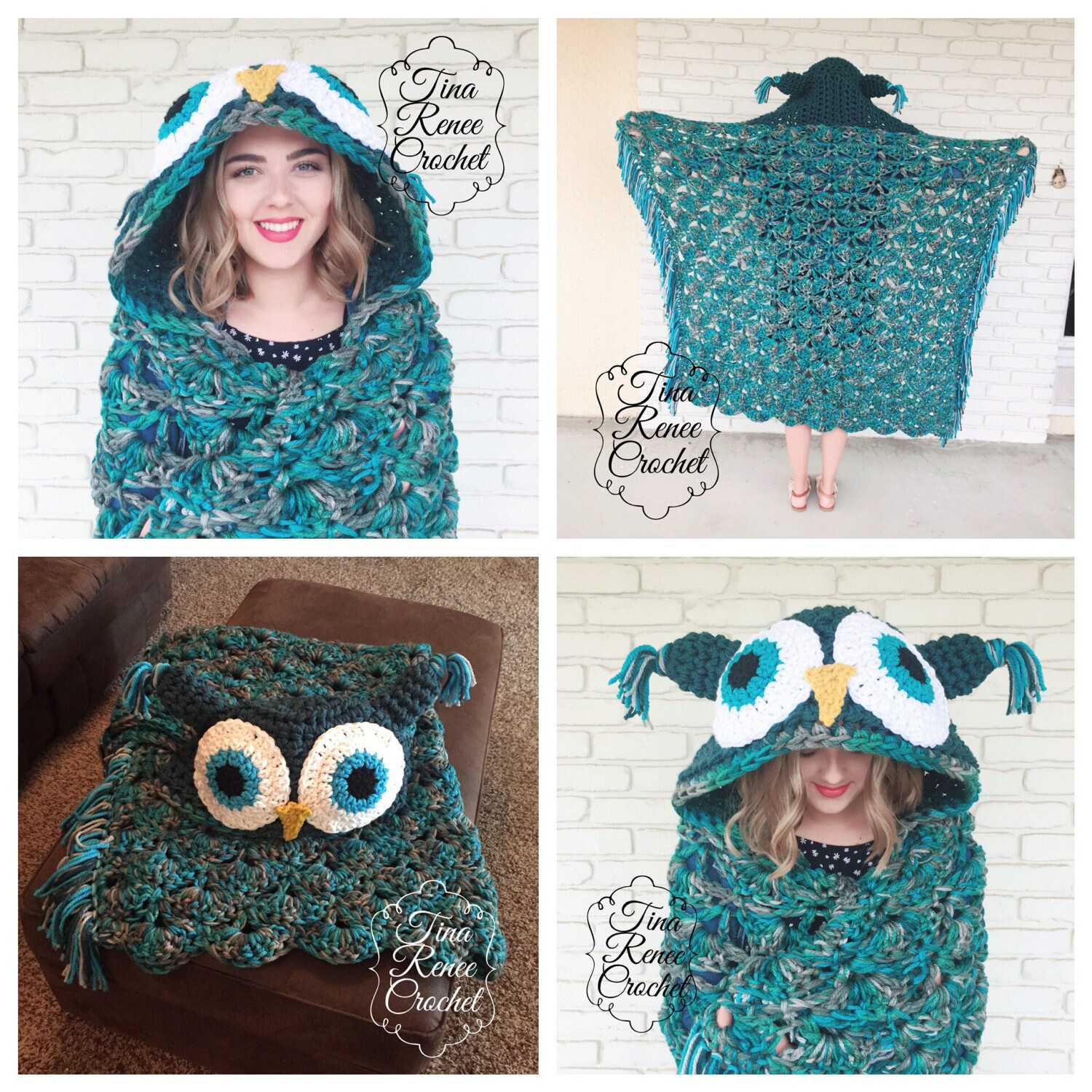 Hooded Owl Blanket Mj's off the Hook Pattern Design Etsy