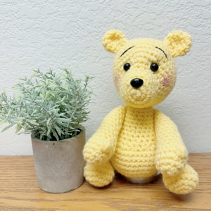 Crochet Winnie the Pooh Amigurumi: Handmade Nursery Decor, 9&quot; Plush Toy