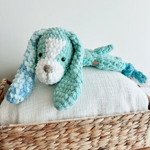 Puppy Snuggler // Crochet Puppy lovey // Knotted Dog lovey // Crochet Dog Snuggler // Baby shower gift  // Gift for him // Gift for her