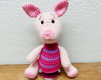 Crochet Piglet Toy, Handmade Gift, Baby Shower Gift, Nursery Decor, Winnie the Pooh Inspired, Baby Toy