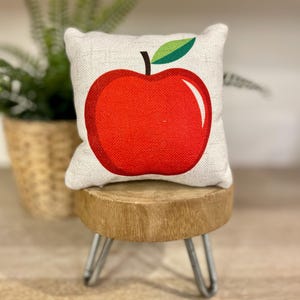 Tiered Tray Mini Pillow | Apple | Farmhouse Tiered Tray Decor | Tiered Tray Decor