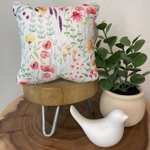 Tiered Tray Mini Pillow / Wild Flowers / Summer / Mini Pillow / Home Decor / Machine Washable