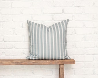 Dusty Blue Lines / Pillow Cover / Decorative Pillow / Accent Pillow / Machine Washable / Couch Pillow / 18x18