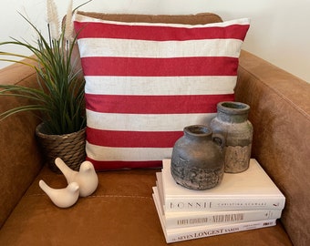 Red Stripes /4th of July / Holiday Pillows / Home Decor / Throw Pillows / Stars and Stripes / Pillow Cover