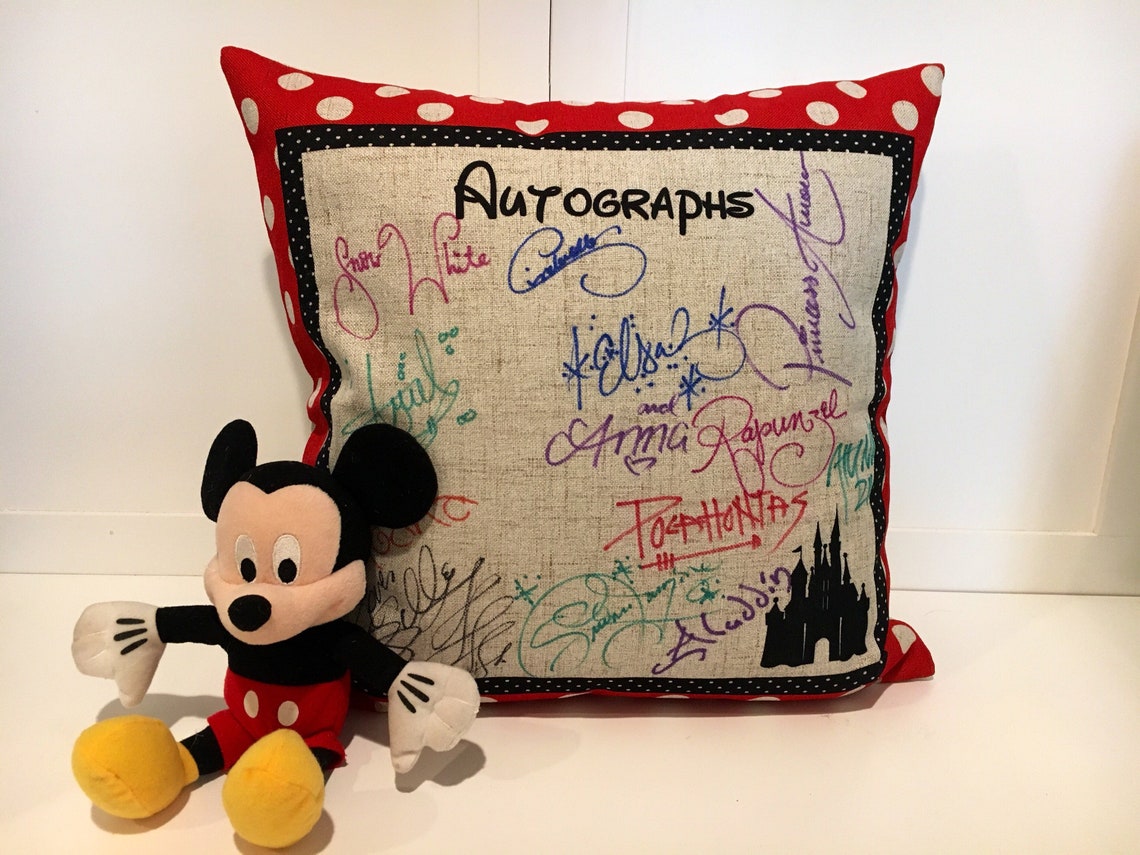 Disney Autograph pillow cover Etsy