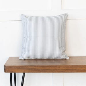 Grey Pinstripes / Spring / Pillow Cover / Decorative Pillow / Accent Pillow / Machine Washable / Couch Pillow / 18x18