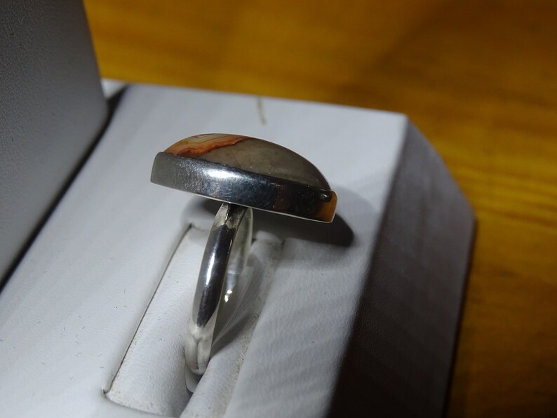 MOROCCAN AGATE RING Handmade Set in Sterling Silver Gorgeous Stone Custom One of a Kind Size 7 12