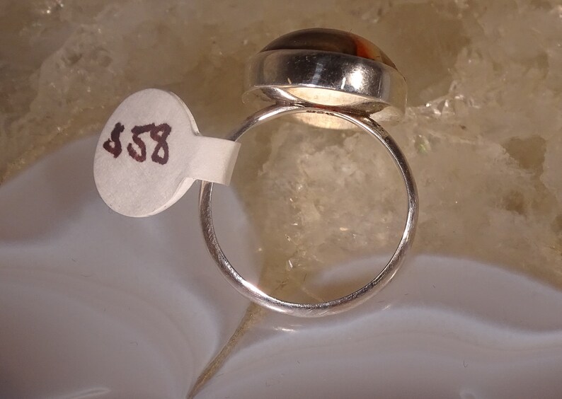 MOROCCAN AGATE RING Handmade Set in Sterling Silver Gorgeous Stone Custom One of a Kind Size 7 12