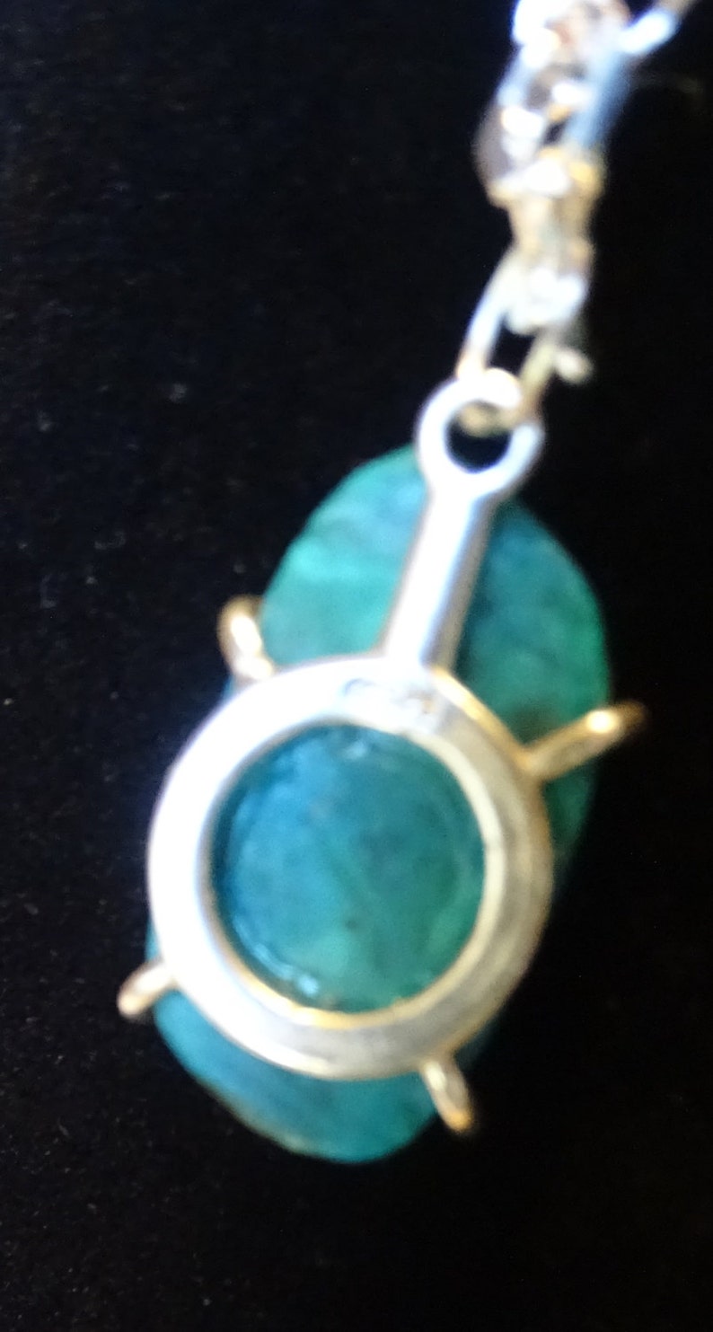 Sterling Silver Setting /& Chain Beautiful Blue Color CHRYSOCOLA PENDANT HANDMADE