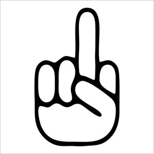 Middle Finger Vinyl Decal / Sticker 2(TWO) Pack