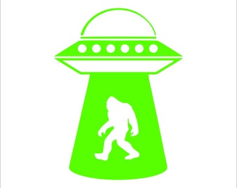 UFO Bigfoot Sasquatch Vinyl Decal / Sticker 2(TWO) Pack