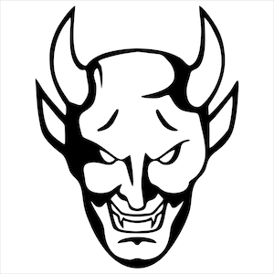 Devil Horns Gothic Face Vinyl Decal / Sticker 2(TWO) Pack