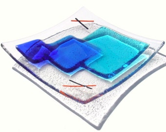 Fusion fused glass bowl - small