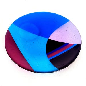 Unity fused glass bowl - original geometric abstract dish
