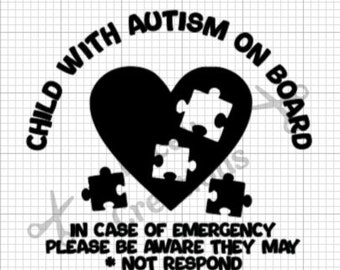 Autism Car Decal - Heart