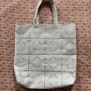 plastic lace tote bag