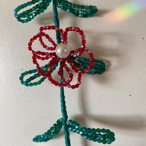 Red flower suncatcher image 3