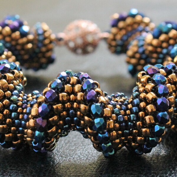 Beaded bracelet, Bead weaving, Beadwork bracelet, Spiral bracelet, Peyote bracelet, Peyote stitch, Beaded jewelry, Seed bead bracelet