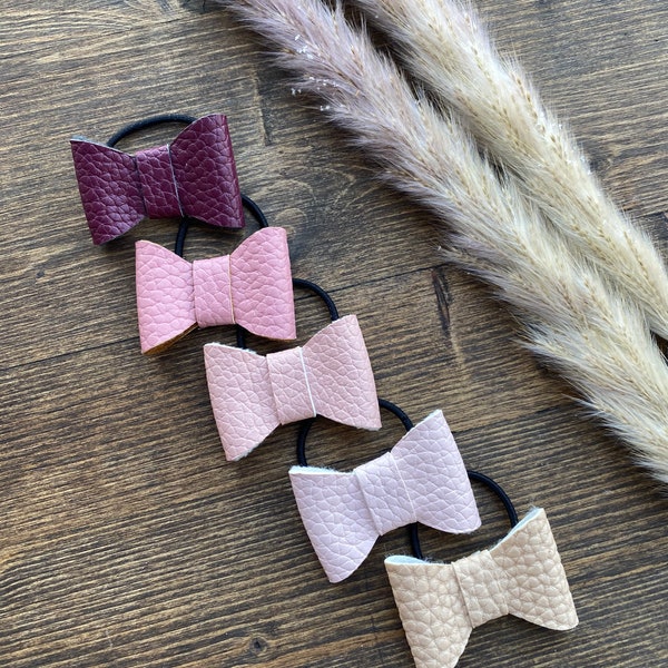 Set of 2 Piggy Tail/ Hair Bow Elastics/ Baby Pigtail/ Baby Ponytail/ Toddler Hair Bow / Hair Elastics/ Toddler Ponytail / Baby girl Gift