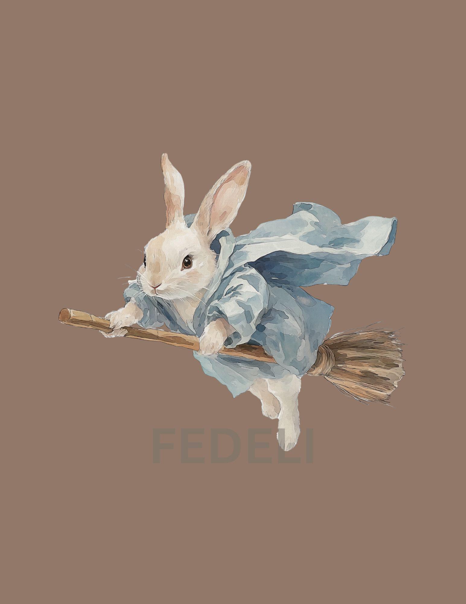 Witchy Rabbit | Halloween PRINTABLE Wall Art | Autumn Wall Art | Fine ...