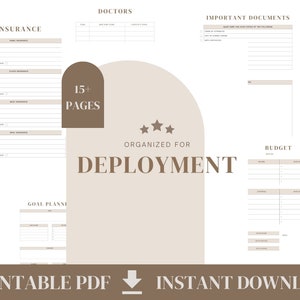 Deployment Binder for Military Spouses, Household Planner, Instant ...
