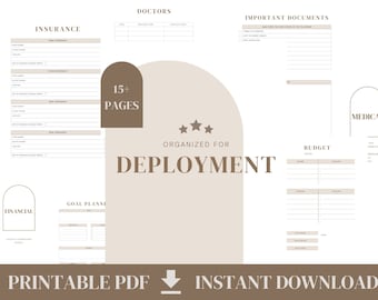 Deployment Binder For Military Spouses, Household Planner, Instant Download, Printable PDF