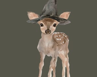 Heksenhert | Halloween-AFDRUKBARE muurkunst | Herfstkunst aan de muur | Schone kunsten | Digitale download | Grillig