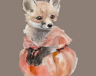 Pompoenvos | Halloween-AFDRUKBARE muurkunst | Herfstkunst aan de muur | Schone kunsten | Digitale download | Grillig