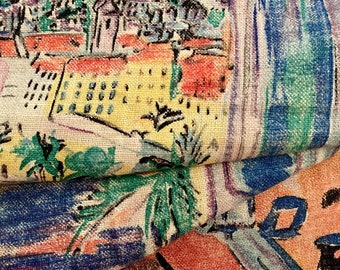Rare Vintage JAB "St. Tropez" Linen Fabric, make a beautiful pillow cover