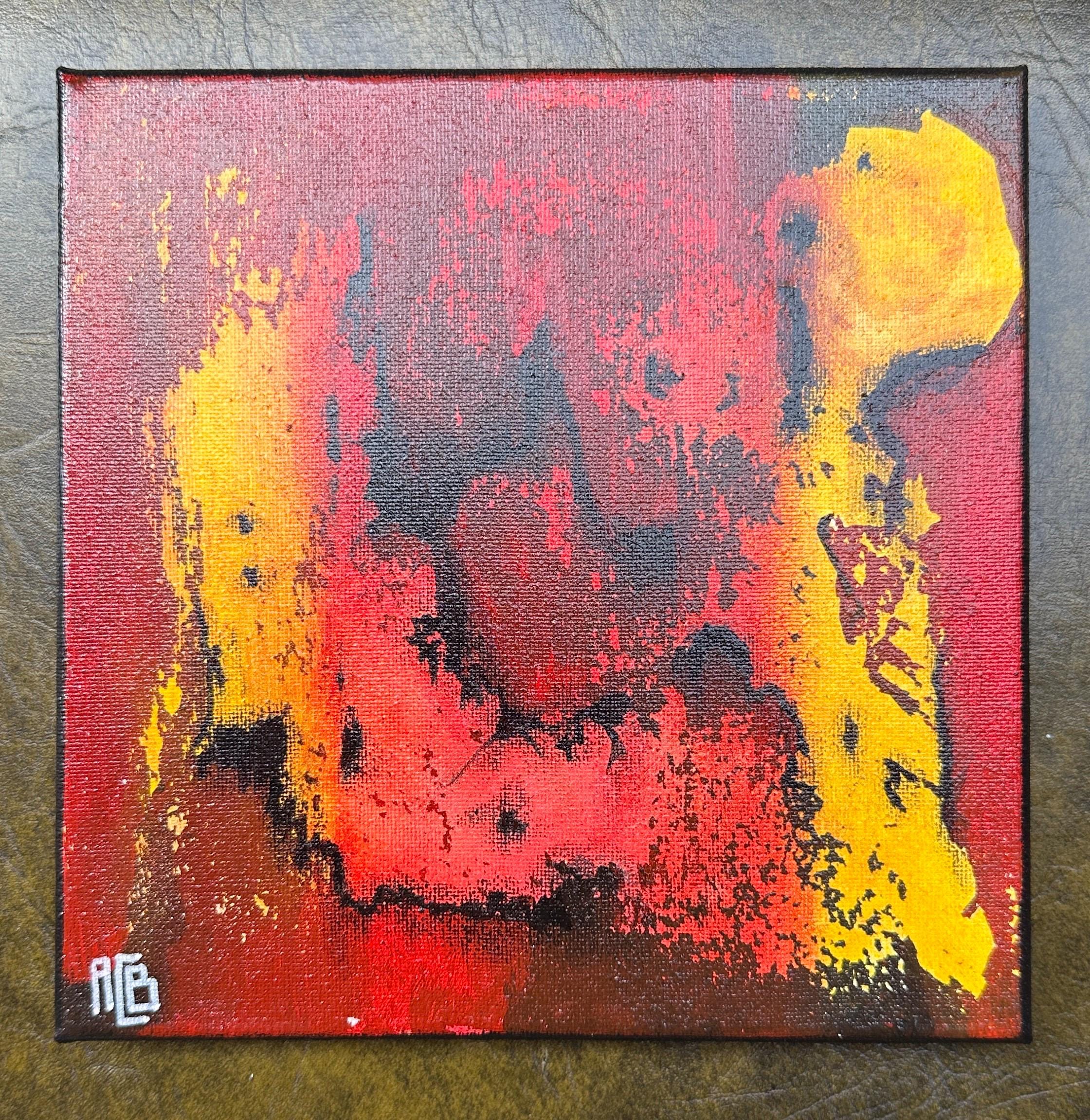 無題の抽象画 8x8インチ オリジナルアクリル絵画 - Etsy 日本