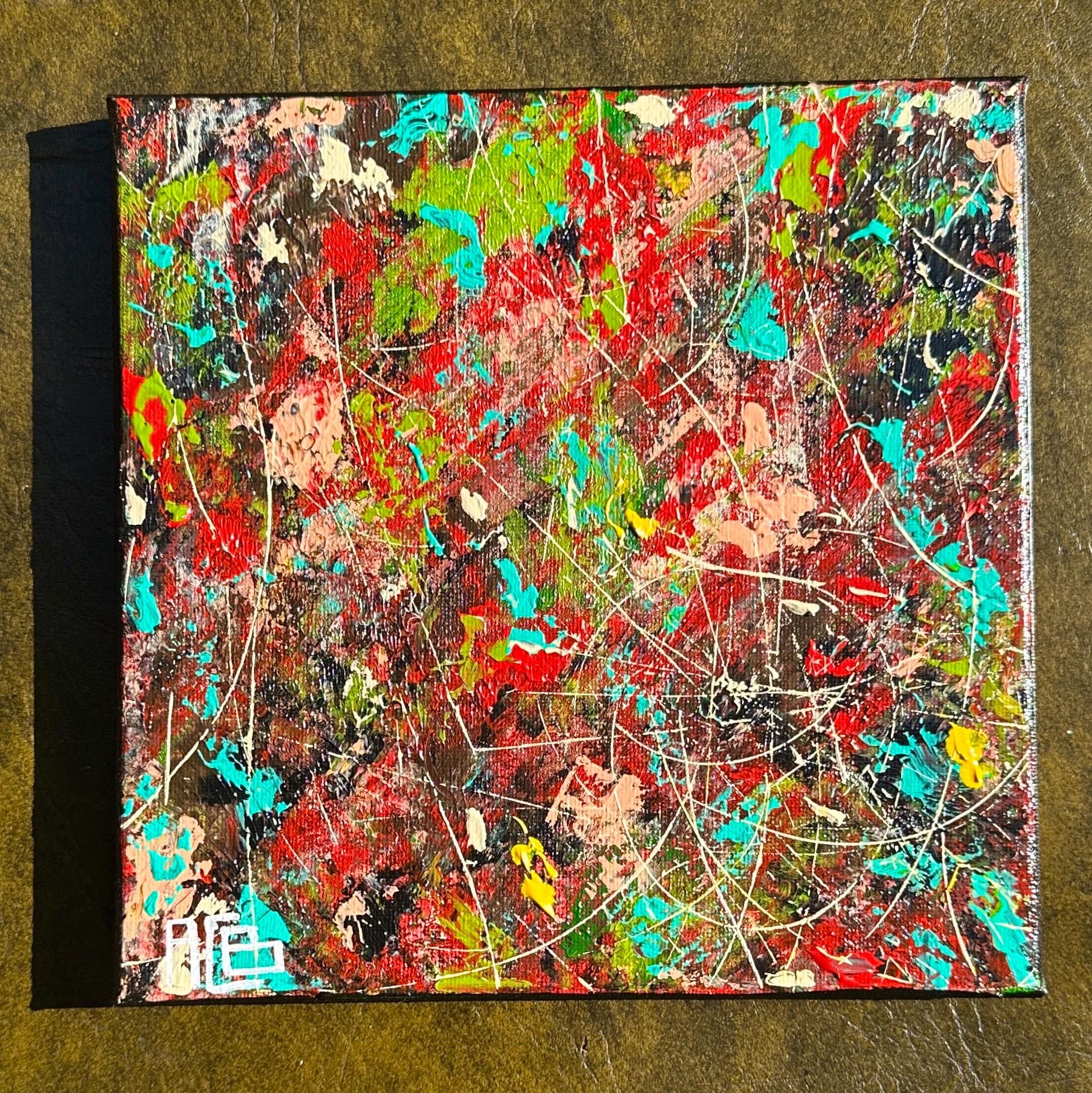 無題の抽象画 8x8インチ オリジナルアクリル絵画 - Etsy 日本 アクリル
