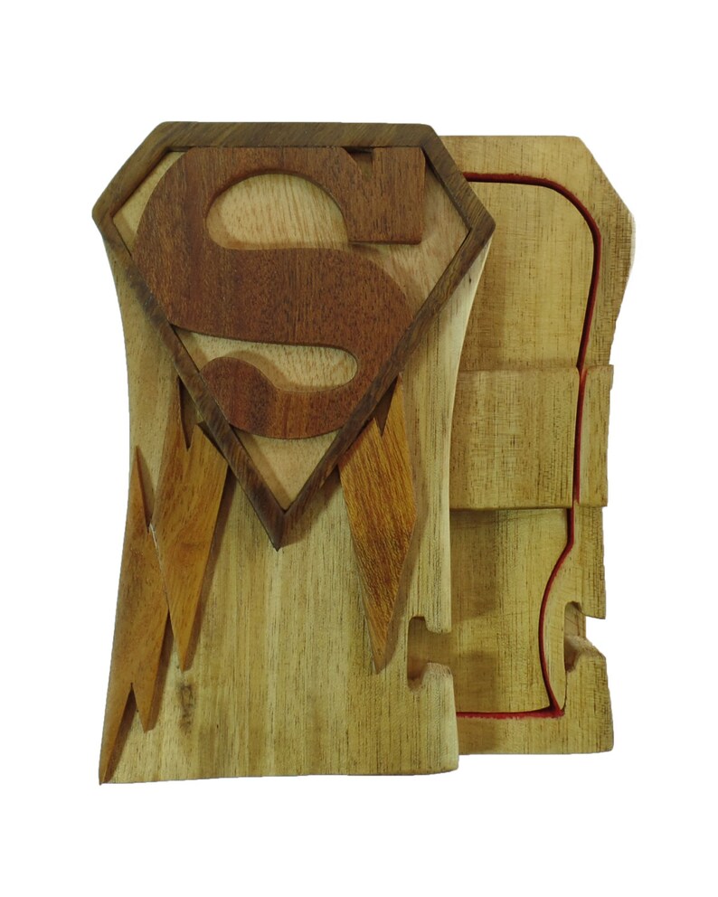 Superman Puzzle Box / Jewelry / Gift Card Holder Hand