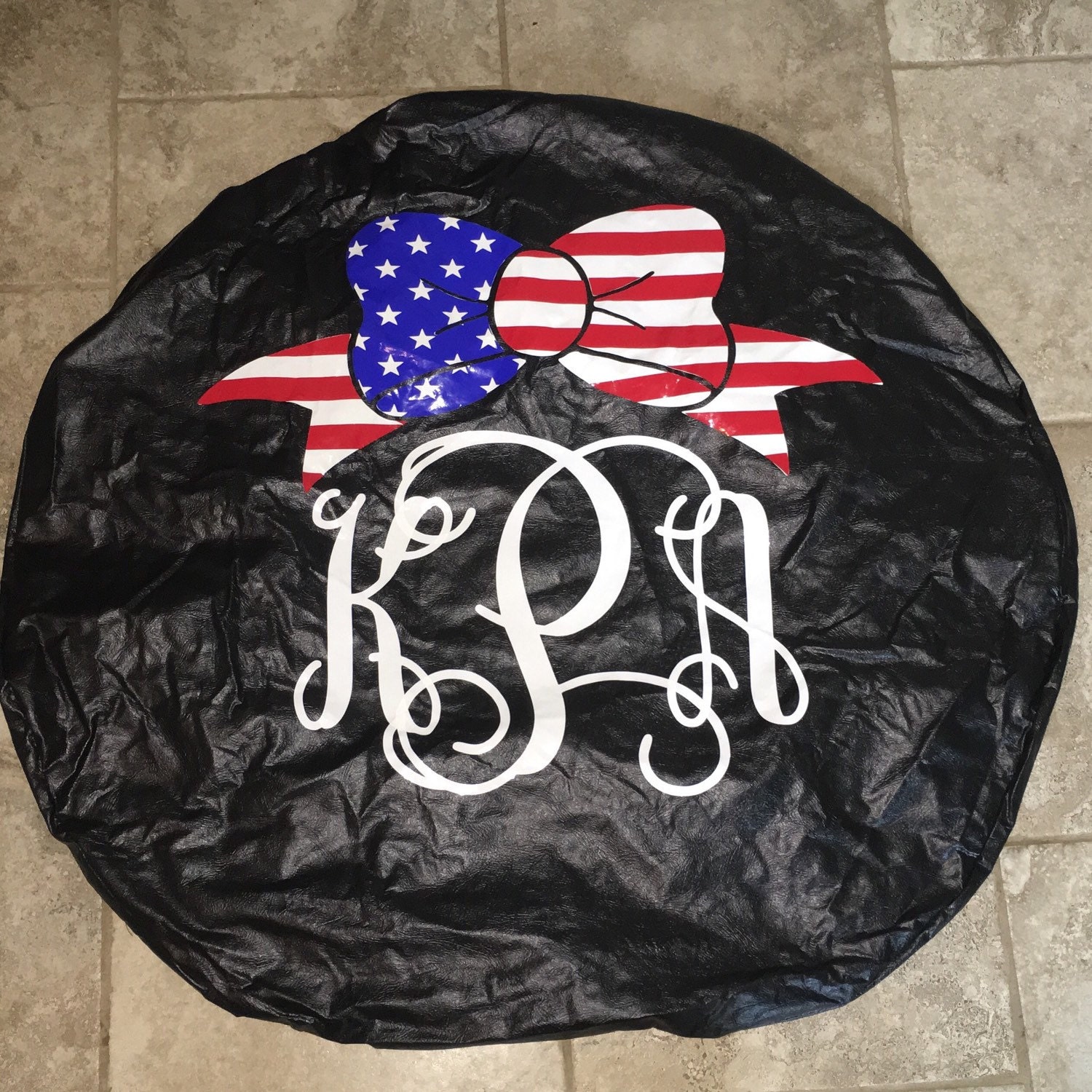 Spare Tire Cover W/ Vinyl Monogram Etsy