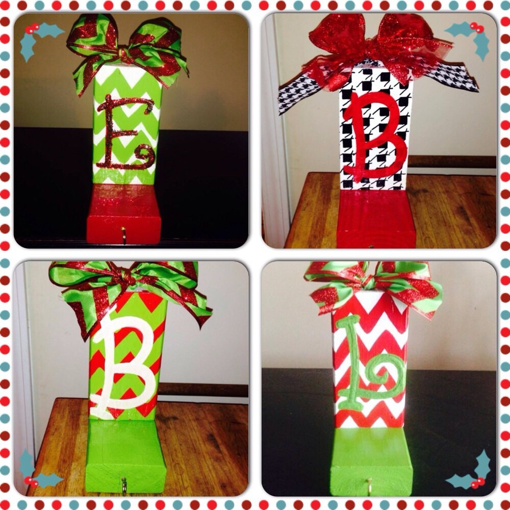 Personalized wood stocking holders Etsy