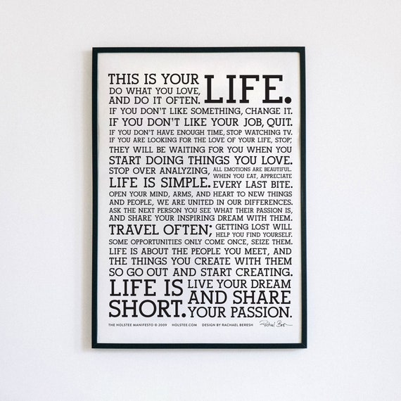 Holstee Manifesto (18x24) - Etsy
